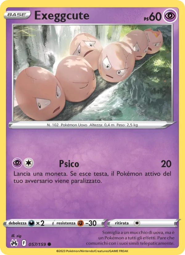 Carta Exeggcute dell'espansione Zenit Regale, numero 057/159