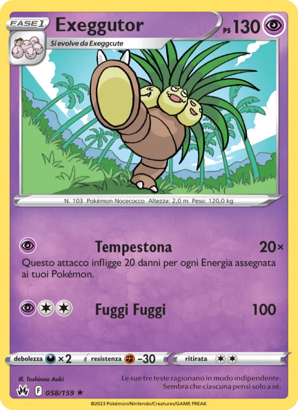 Carta Exeggutor dell'espansione Zenit Regale, numero 058/159