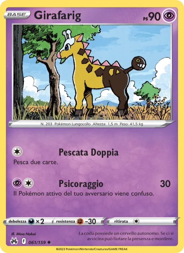 Carta Girafarig dell'espansione Zenit Regale, numero 061/159