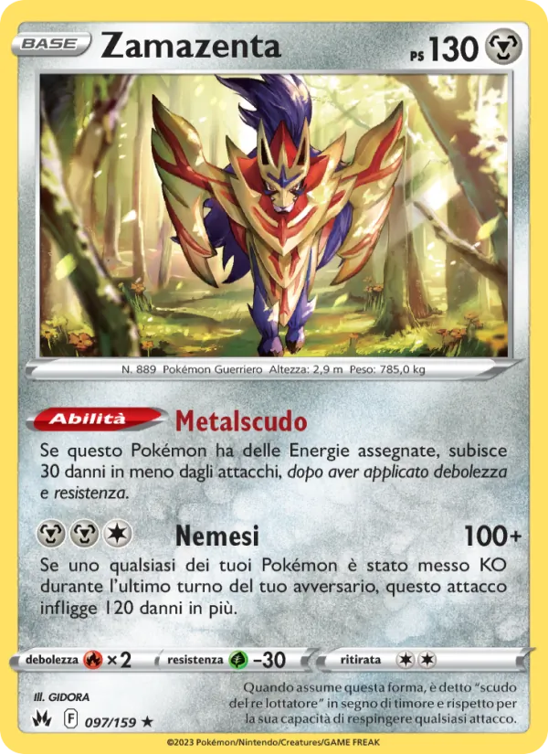 Carta Zamazenta dell'espansione Zenit Regale, numero 097/159