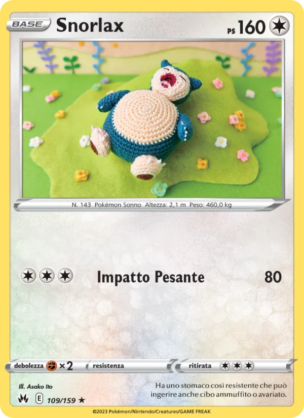 Carta Snorlax dell'espansione Zenit Regale, numero 109/159