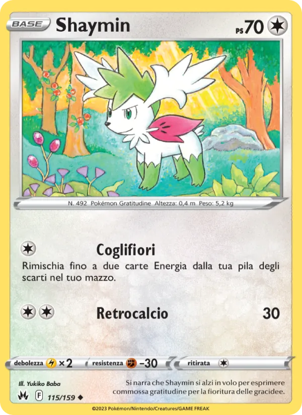 Carta Shaymin dell'espansione Zenit Regale, numero 115/159