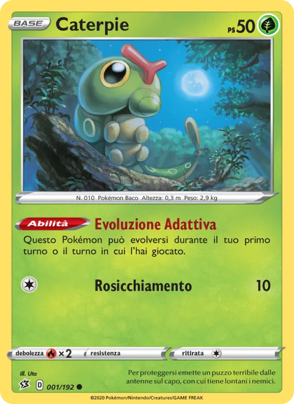 Carta Caterpie dell'espansione Fragore Ribelle, numero 1/192