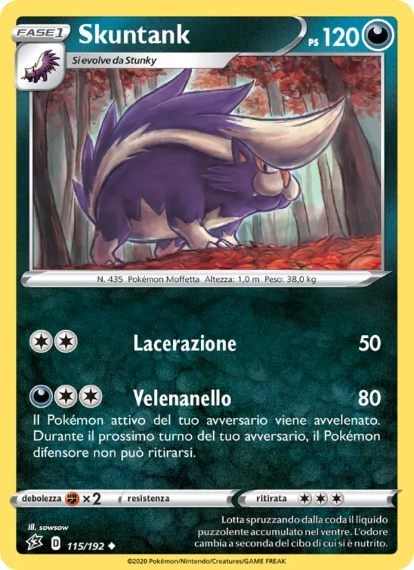 Carta Skuntank dell'espansione Fragore Ribelle, numero 115/192