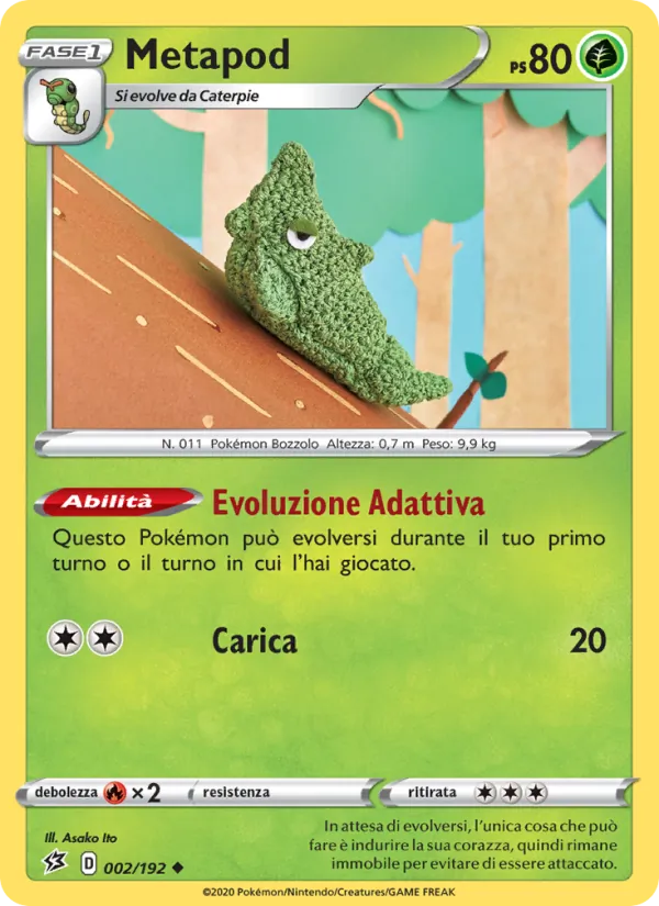 Carta Metapod dell'espansione Fragore Ribelle, numero 2/192