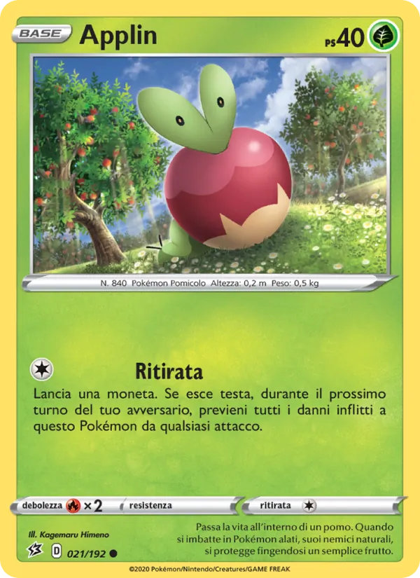 Carta Applin dell'espansione Fragore Ribelle, numero 21/192
