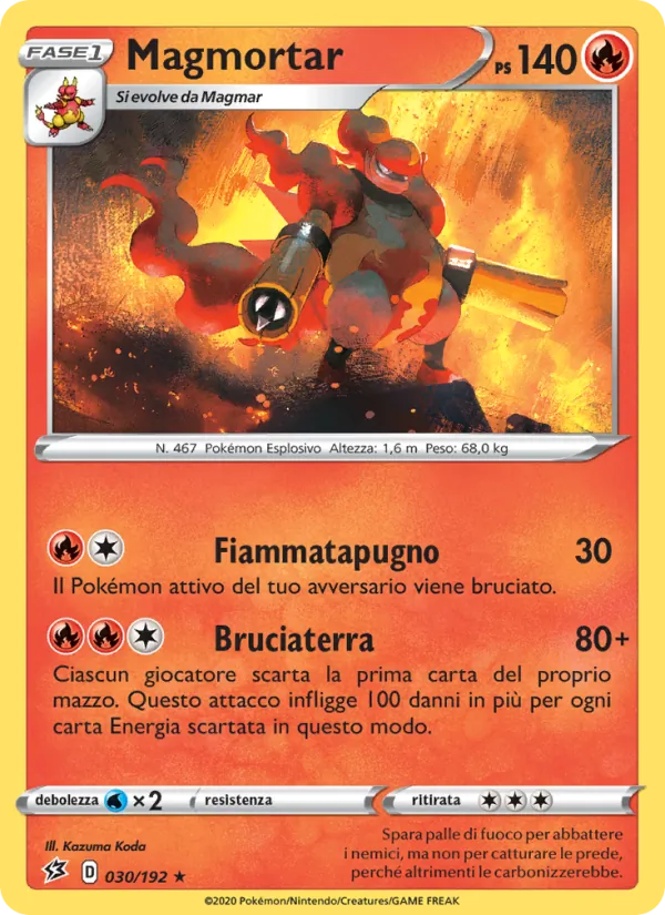 Carta Magmortar dell'espansione Fragore Ribelle, numero 30/192