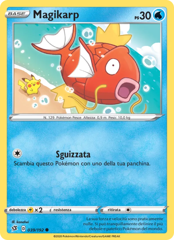 Carta Magikarp dell'espansione Fragore Ribelle, numero 39/192