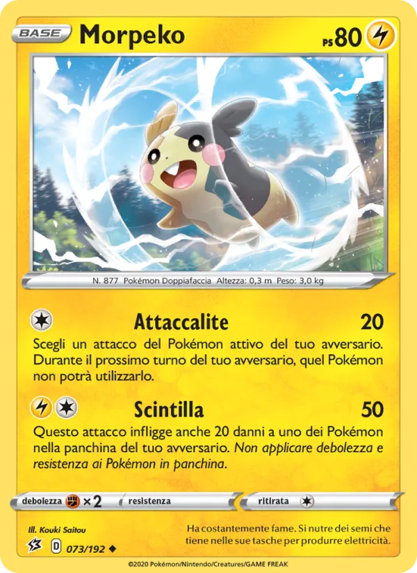 Carta Morpeko dell'espansione Fragore Ribelle, numero 73/192