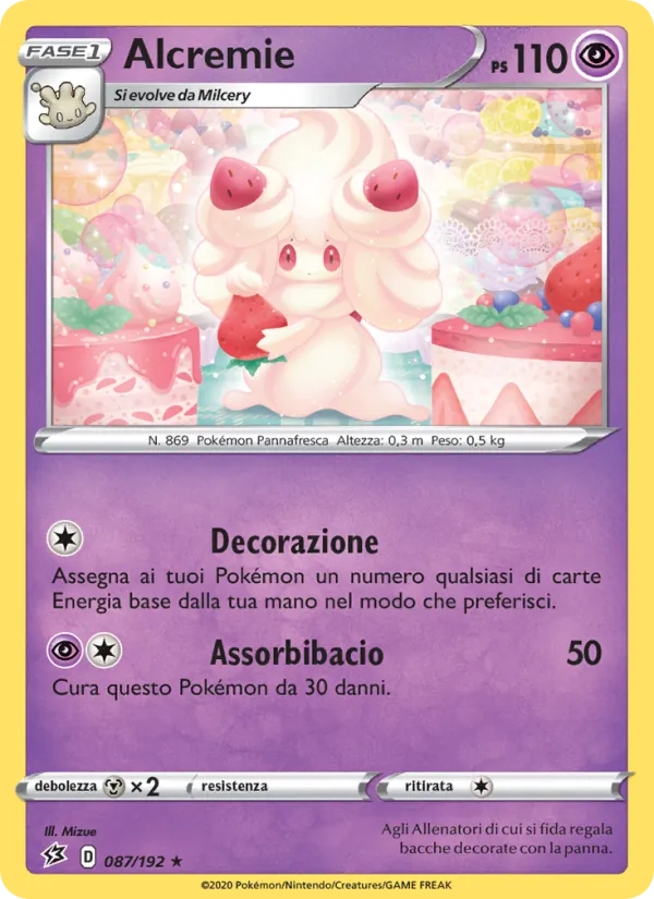Carta Alcremie dell'espansione Fragore Ribelle, numero 87/192