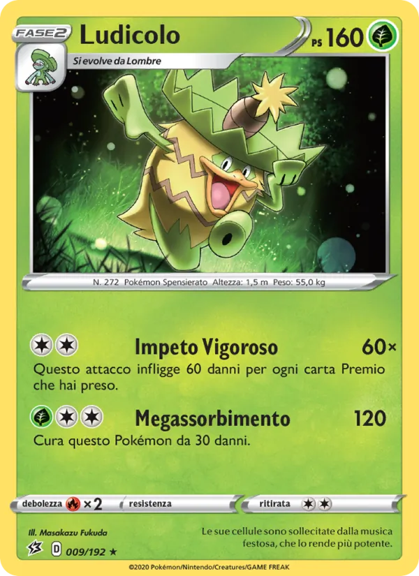 Carta Ludicolo dell'espansione Fragore Ribelle, numero 9/192