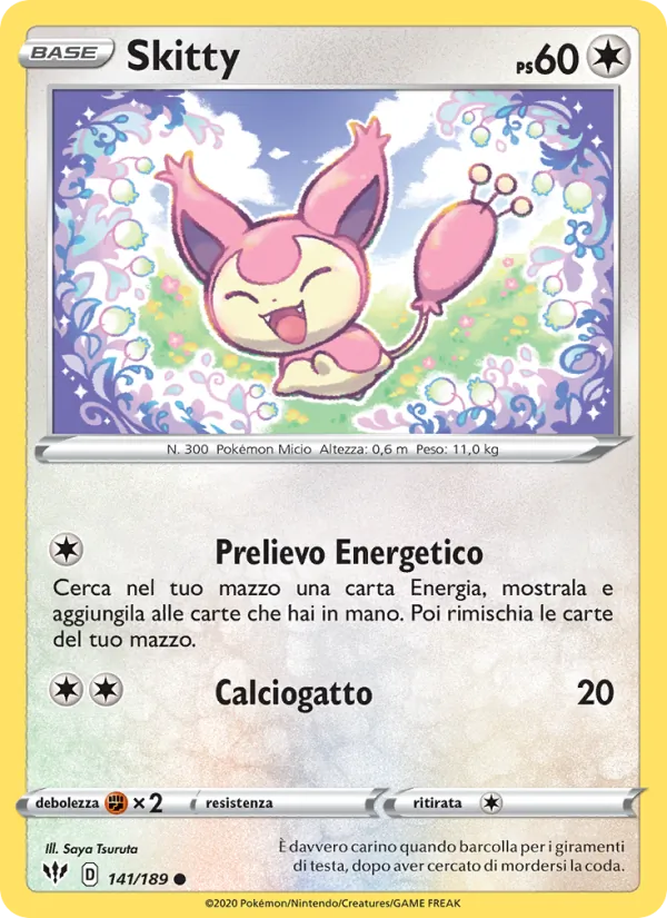 Carta Skitty dell'espansione Fiamme Oscure, numero 141/189