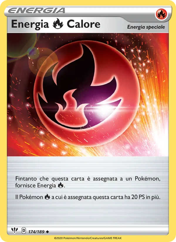 Carta Energia Fire Calore dell'espansione Fiamme Oscure, numero 174/189
