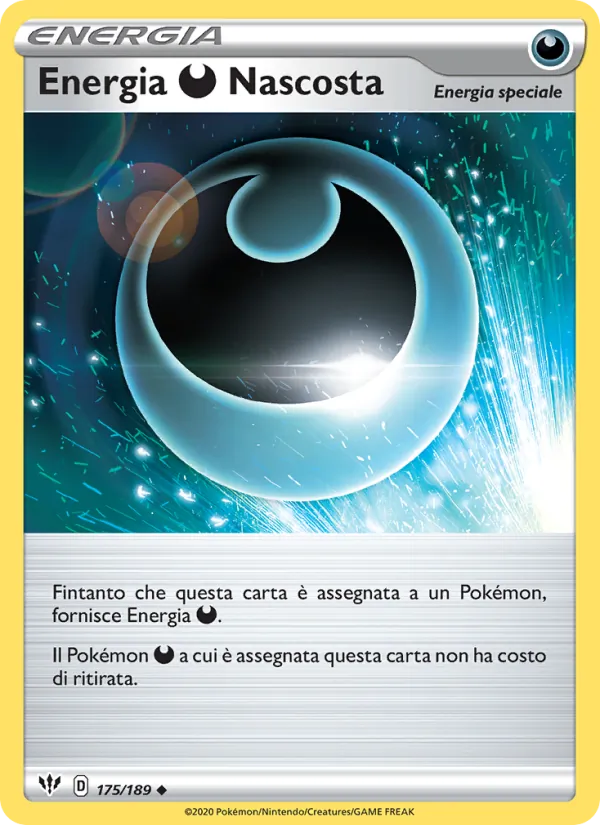 Carta Energia Darkness Nascosta dell'espansione Fiamme Oscure, numero 175/189