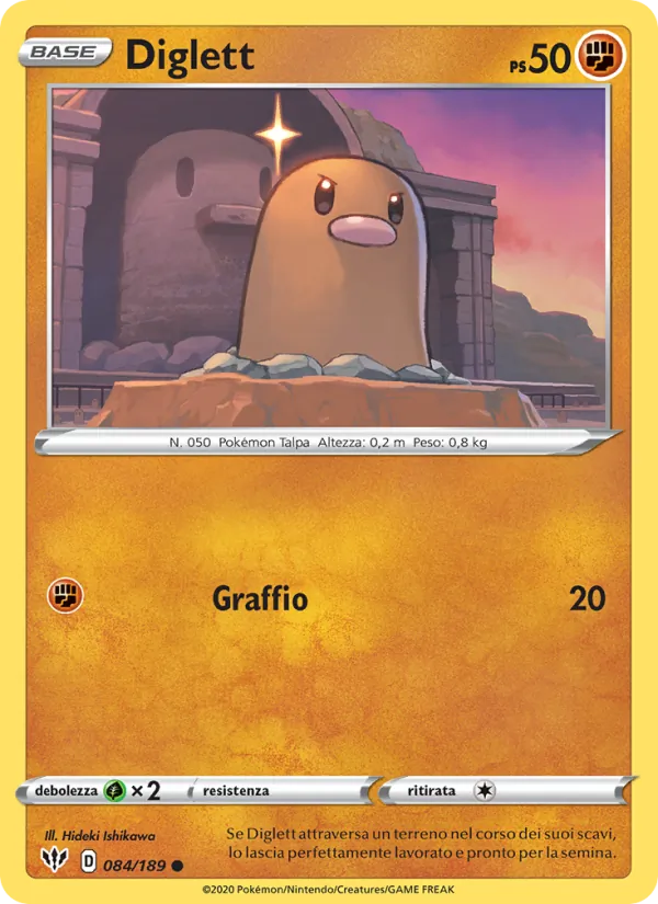 Carta Diglett dell'espansione Fiamme Oscure, numero 84/189