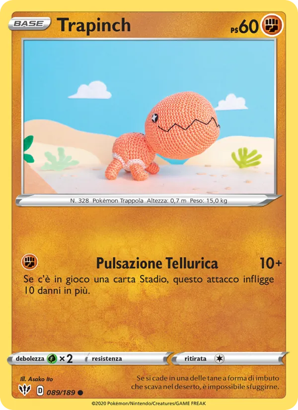 Carta Trapinch dell'espansione Fiamme Oscure, numero 89/189