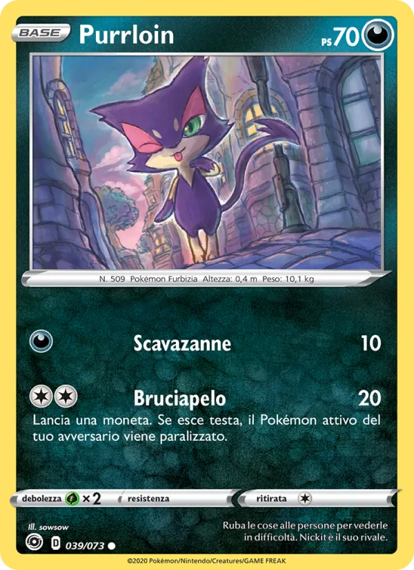 Carta Purrloin dell'espansione Futuri Campioni, numero 39/73