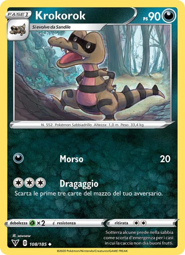 Carta Krokorok dell'espansione Voltaggio Sfolgorante, numero 108/185