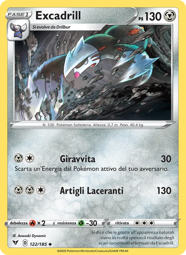 Carta Excadrill dell'espansione Voltaggio Sfolgorante, numero 122/185