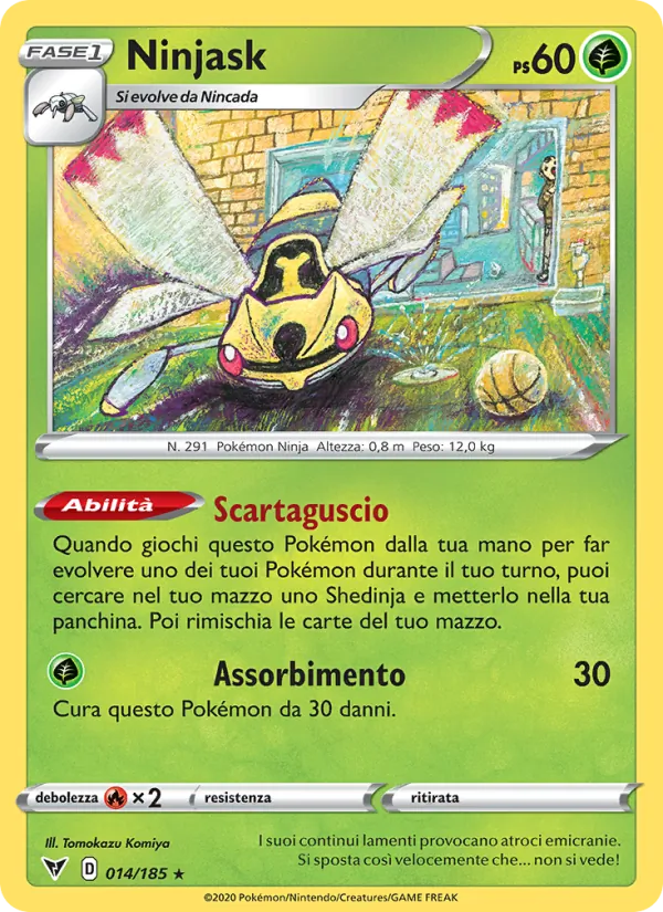 Carta Ninjask dell'espansione Voltaggio Sfolgorante, numero 14/185