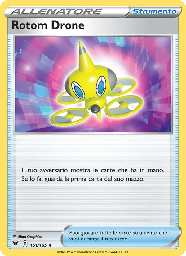Carta Rotom Drone dell'espansione Voltaggio Sfolgorante, numero 151/185