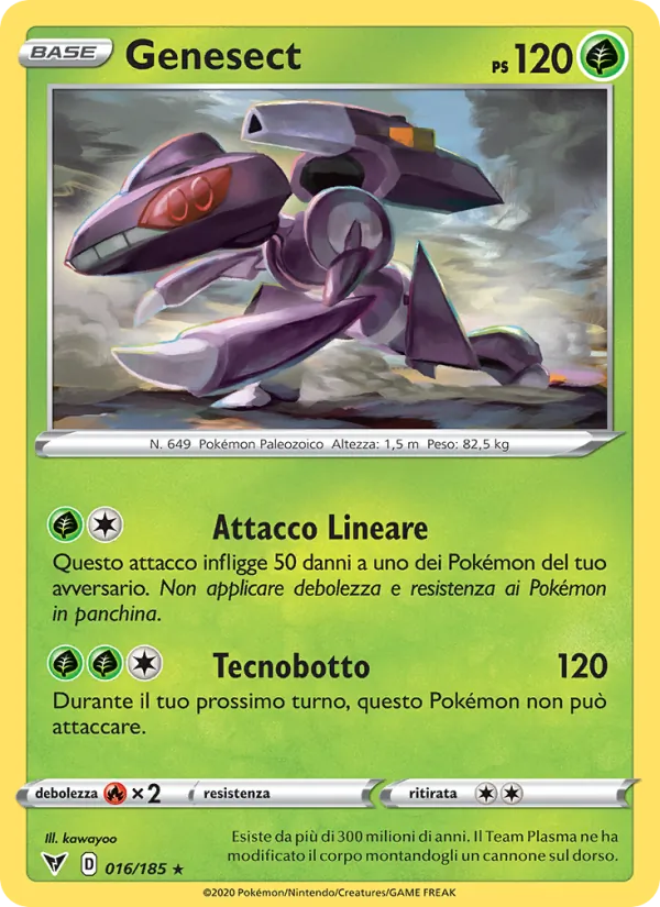 Carta Genesect dell'espansione Voltaggio Sfolgorante, numero 16/185