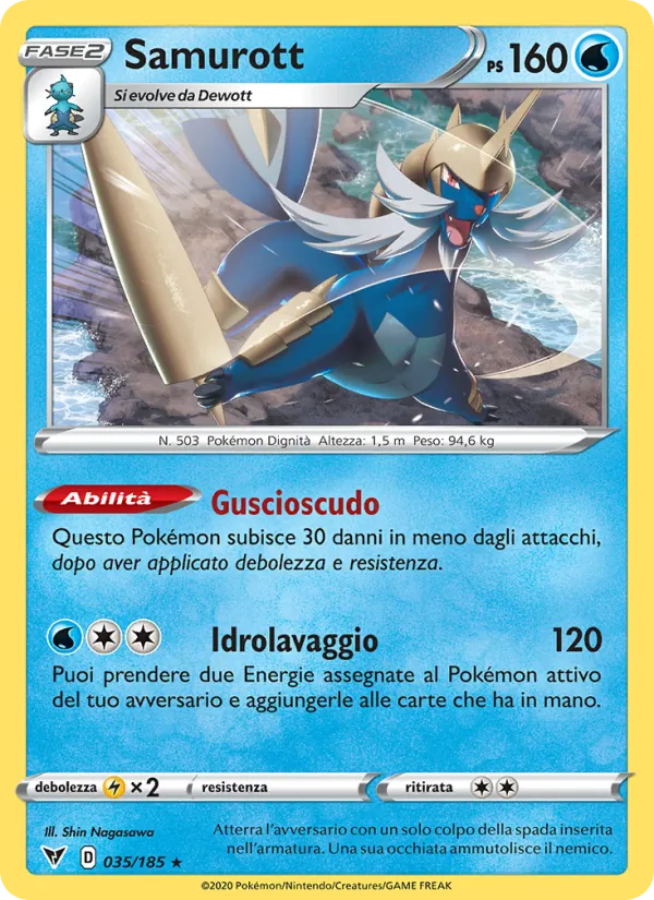 Carta Samurott dell'espansione Voltaggio Sfolgorante, numero 35/185