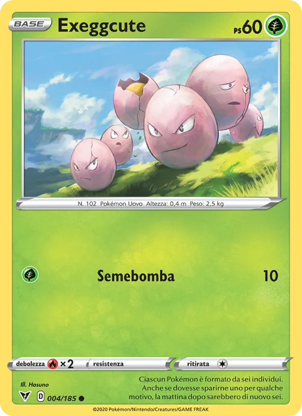 Carta Exeggcute dell'espansione Voltaggio Sfolgorante, numero 4/185