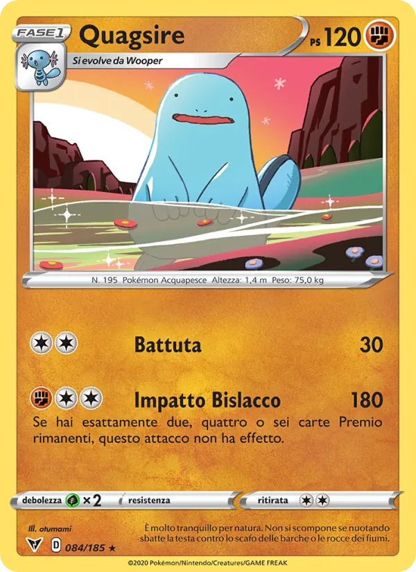 Carta Quagsire dell'espansione Voltaggio Sfolgorante, numero 84/185