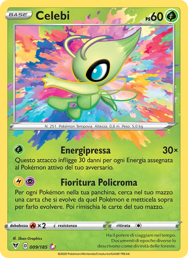 Carta Celebi dell'espansione Voltaggio Sfolgorante, numero 9/185