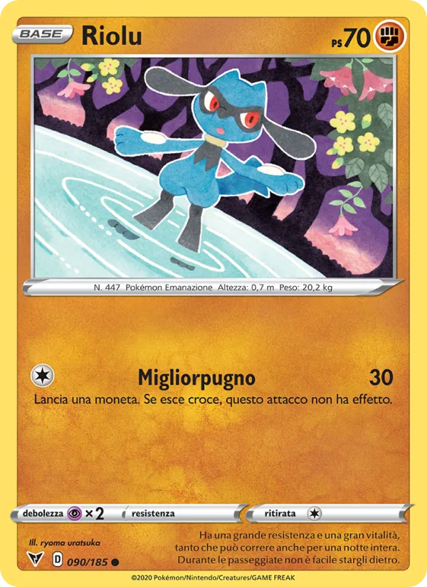 Carta Riolu dell'espansione Voltaggio Sfolgorante, numero 90/185