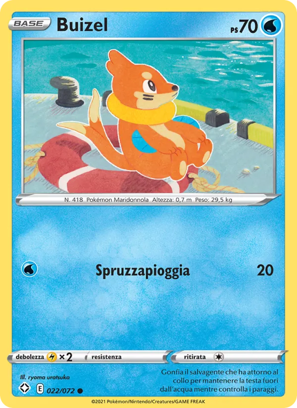 Carta Buizel dell'espansione Destino Splendente, numero 22/72