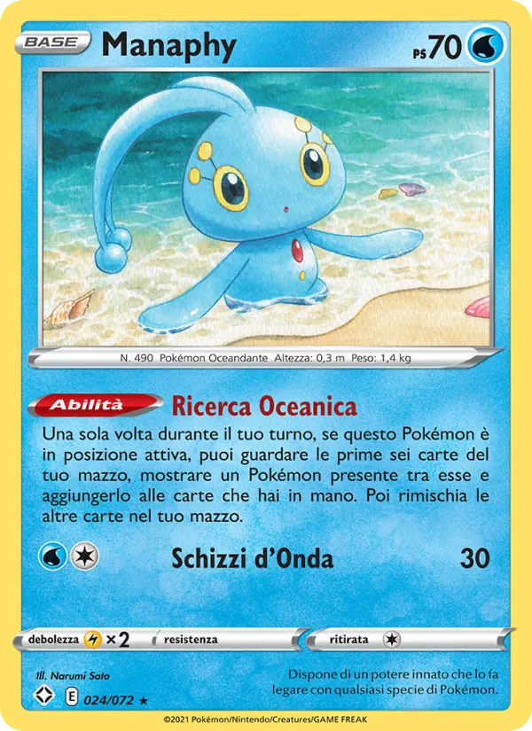Carta Manaphy dell'espansione Destino Splendente, numero 24/72