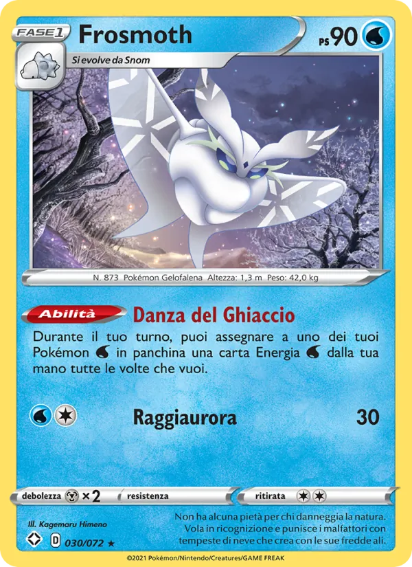 Carta Frosmoth dell'espansione Destino Splendente, numero 30/72