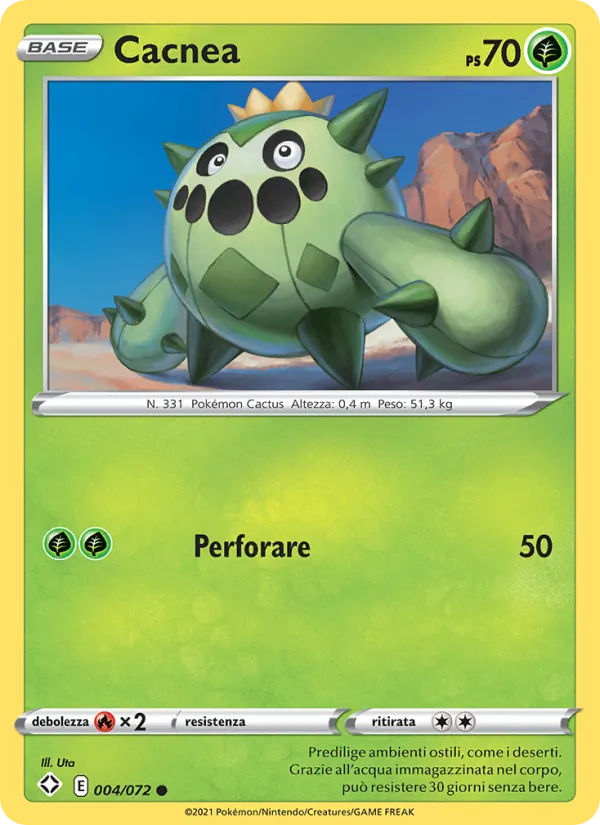 Carta Cacnea dell'espansione Destino Splendente, numero 4/72