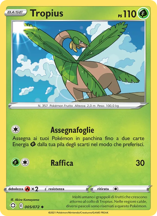 Carta Tropius dell'espansione Destino Splendente, numero 5/72