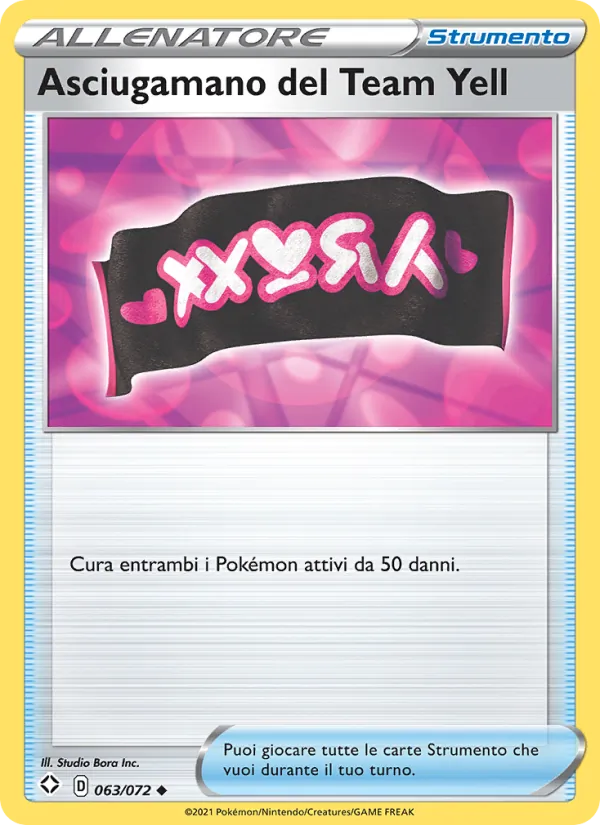 Carta Asciugamano del Team Yell dell'espansione Destino Splendente, numero 63/72