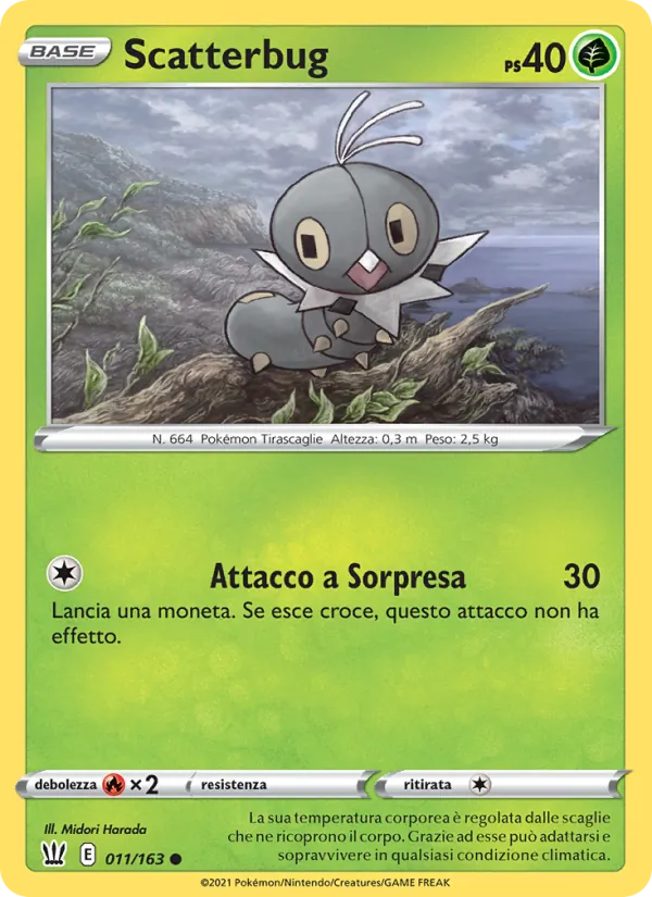 Carta Scatterbug dell'espansione Stili di Lotta, numero 11/163