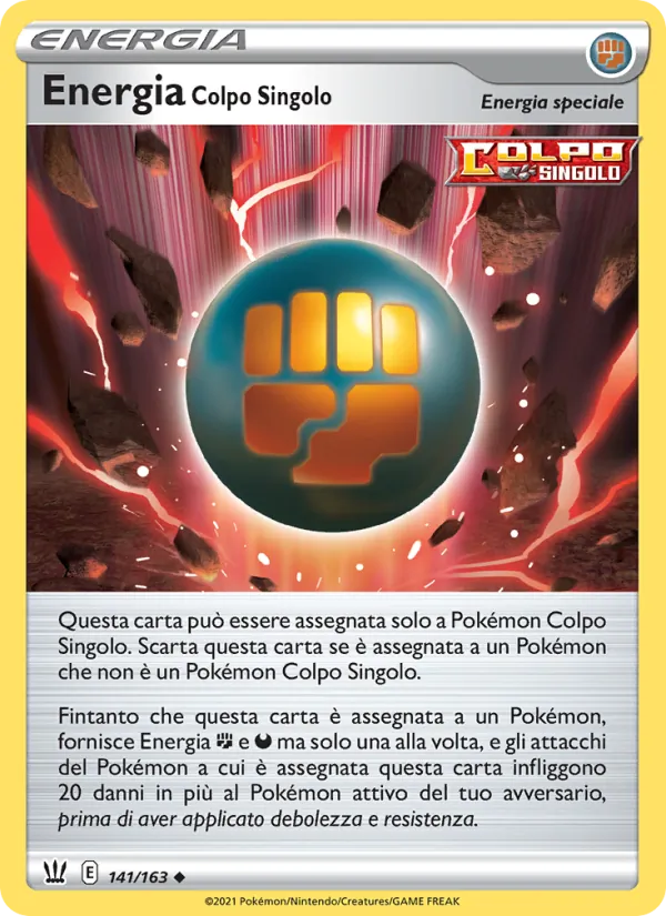 Carta Energia Colpo Singolo dell'espansione Stili di Lotta, numero 141/163