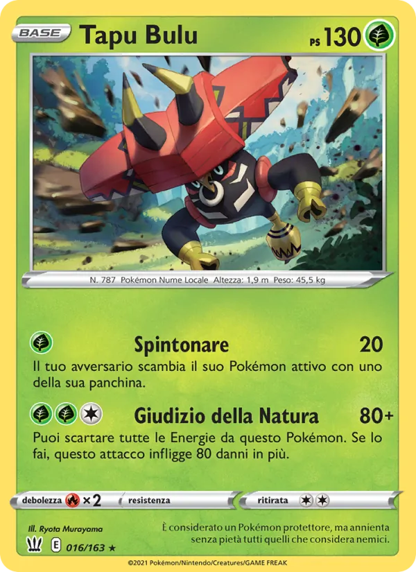 Carta Tapu Bulu dell'espansione Stili di Lotta, numero 16/163