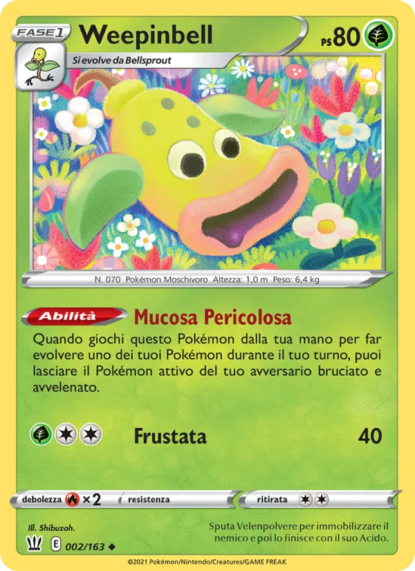 Carta Weepinbell dell'espansione Stili di Lotta, numero 2/163