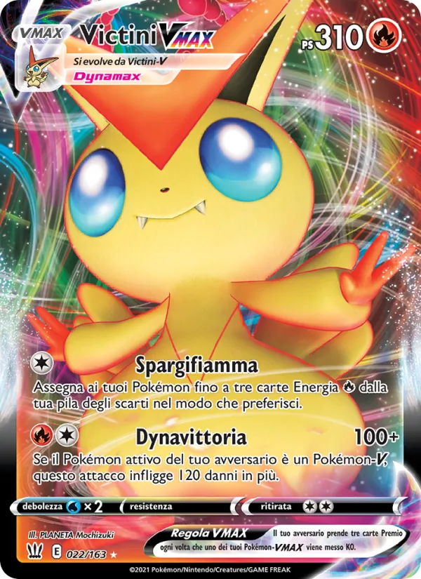 Carta Victini VMAX dell'espansione Stili di Lotta, numero 22/163