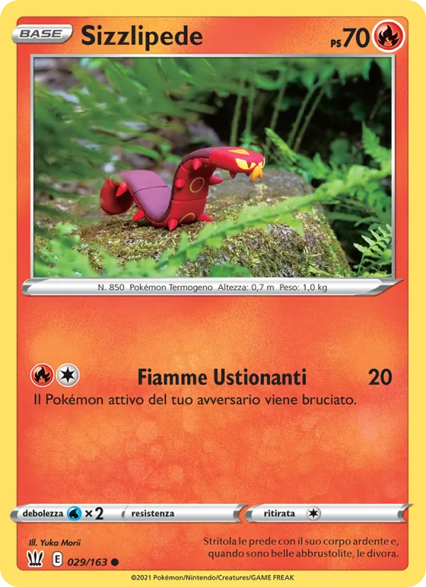Carta Sizzlipede dell'espansione Stili di Lotta, numero 29/163