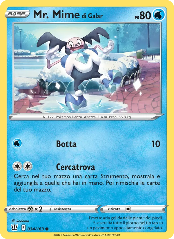 Carta Mr. Mime di Galar dell'espansione Stili di Lotta, numero 34/163