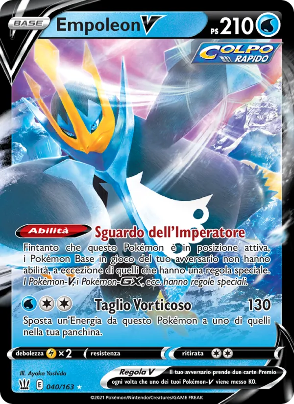 Carta Empoleon V dell'espansione Stili di Lotta, numero 40/163