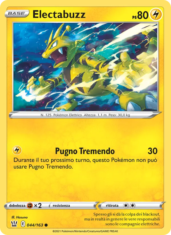 Carta Electabuzz dell'espansione Stili di Lotta, numero 44/163