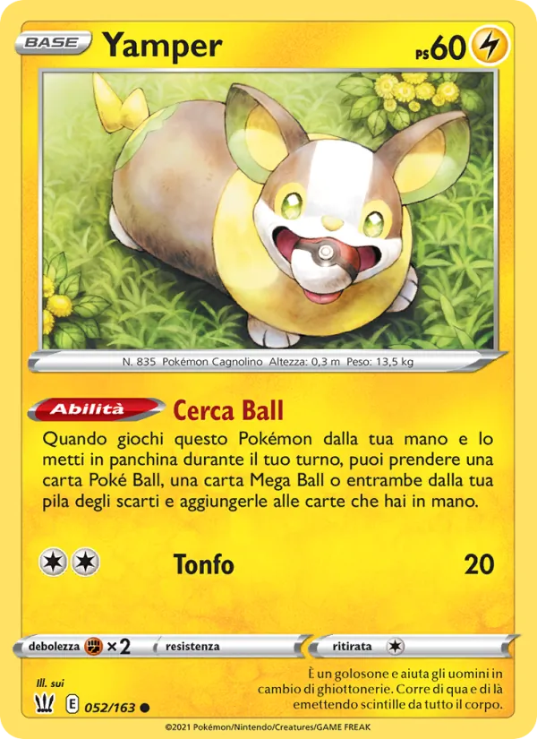 Carta Yamper dell'espansione Stili di Lotta, numero 52/163