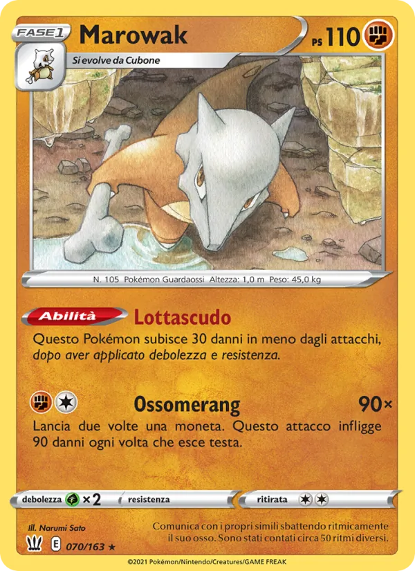 Carta Marowak dell'espansione Stili di Lotta, numero 70/163