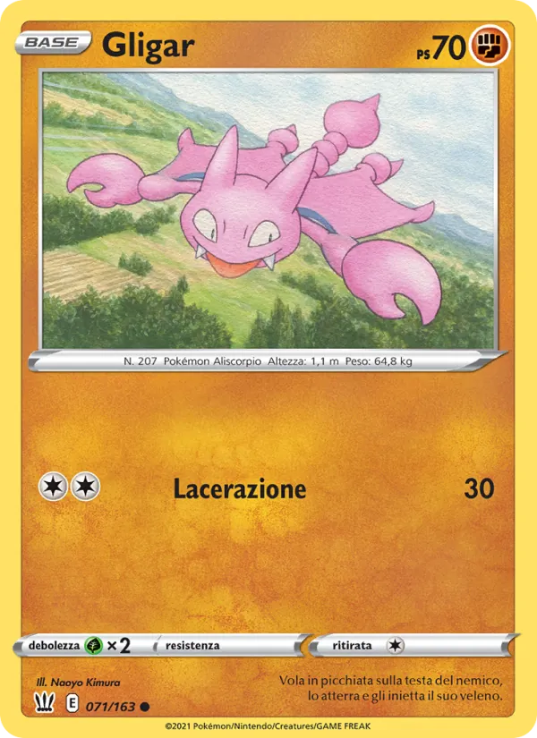 Carta Gligar dell'espansione Stili di Lotta, numero 71/163