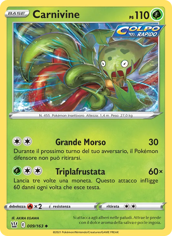 Carta Carnivine dell'espansione Stili di Lotta, numero 9/163